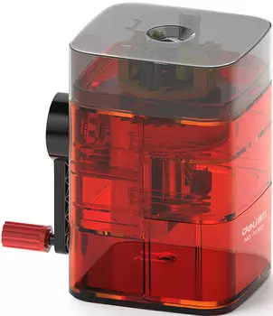 Точилка для карандашей механическая Deli 71162Red, контейнер для стружки, 1 отверстие (1394492)