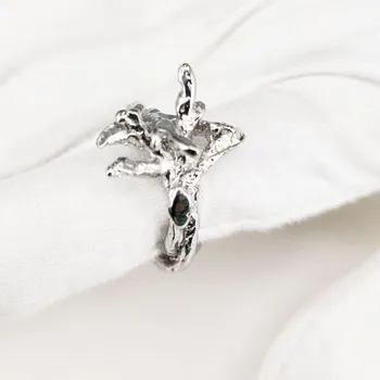 Серебряное кольцо S925, отлитое из веток мертвого дерева, хип-хоп мода креатив для мужчин и женщин, простое литературное и художественное кольцо памятный подарок 7