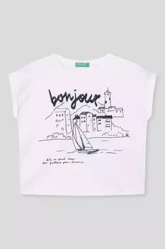 Футболка хлопковая с логотипом Benetton
