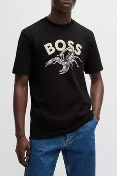 Футболка хлопковая с логотипом BOSS