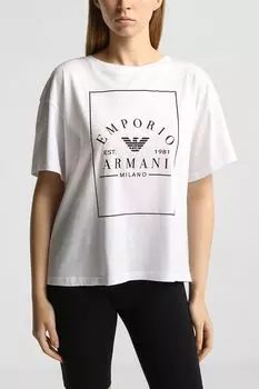 Футболка хлопковая с логотипом EMPORIO ARMANI