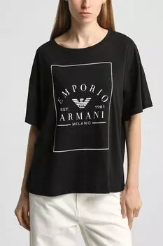 Футболка хлопковая с логотипом EMPORIO ARMANI