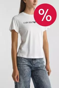 Футболка хлопковая с логотипом EMPORIO ARMANI