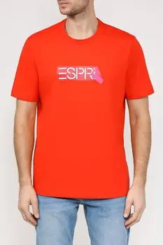 Футболка хлопковая с логотипом Esprit Casual