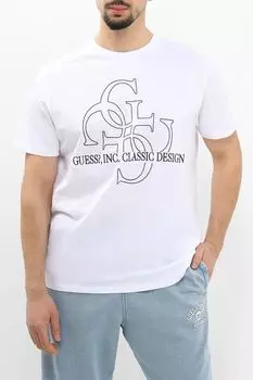 Футболка хлопковая с логотипом Guess