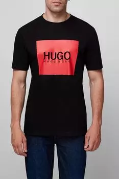Футболка хлопковая с логотипом HUGO