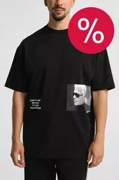 Футболка хлопковая с логотипом Karl Lagerfeld