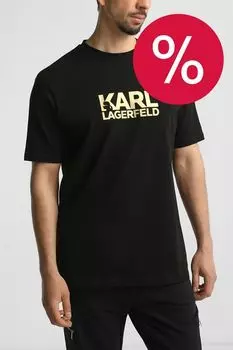 Футболка хлопковая с логотипом Karl Lagerfeld