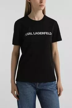 Футболка хлопковая с логотипом Karl Lagerfeld