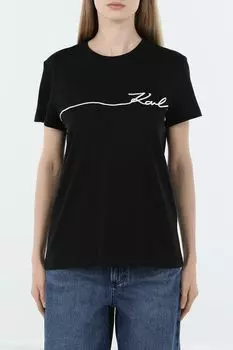 Футболка хлопковая с логотипом Karl Lagerfeld