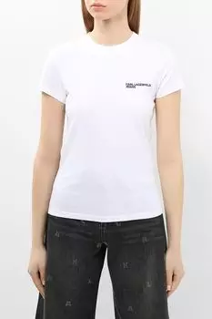 Футболка хлопковая с логотипом Karl Lagerfeld Jeans