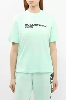 Футболка хлопковая с логотипом Karl Lagerfeld Jeans