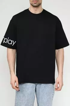 Футболка хлопковая с логотипом на рукаве COLORPLAY