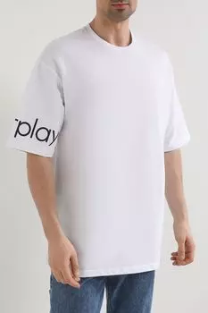 Футболка хлопковая с логотипом на рукаве COLORPLAY