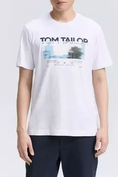 Футболка хлопковая с логотипом TOM TAILOR