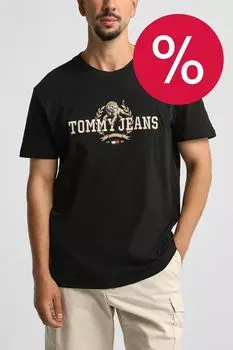 Футболка хлопковая с логотипом Tommy Jeans