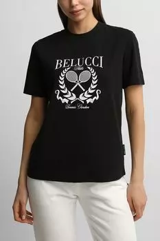 Футболка хлопковая с принтом BELUCCI