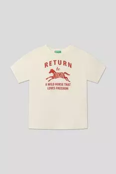 Футболка хлопковая с принтом Benetton
