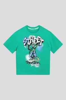 Футболка хлопковая с принтом Benetton