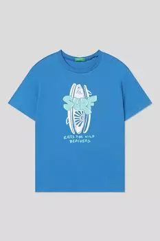 Футболка хлопковая с принтом Benetton