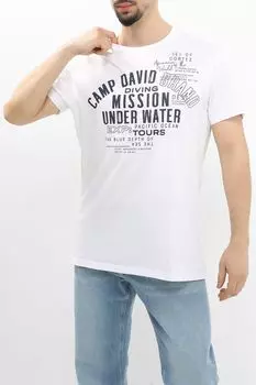 Футболка хлопковая с принтом CAMP DAVID