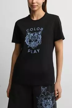 Футболка хлопковая с принтом COLORPLAY