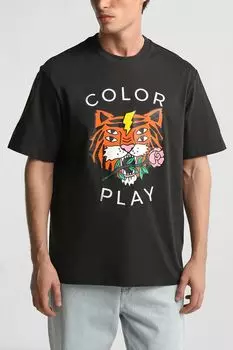 Футболка хлопковая с принтом COLORPLAY