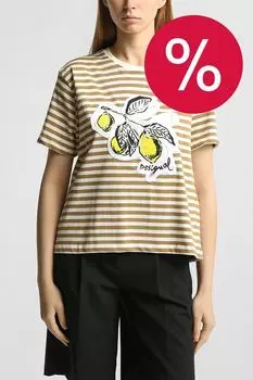 Футболка хлопковая с принтом Desigual