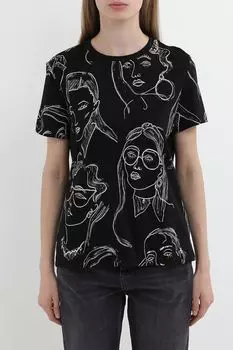 Футболка хлопковая с принтом Desigual