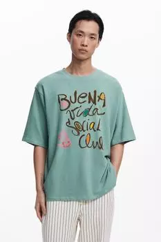 Футболка хлопковая с принтом Desigual