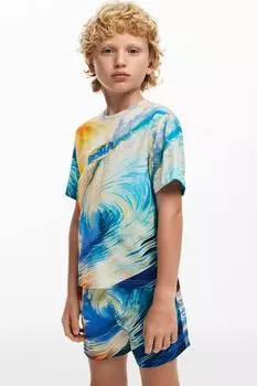 Футболка хлопковая с принтом Desigual