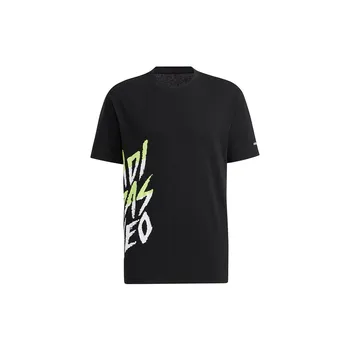 Adidas Спортивная футболка с принтом Neo Letter, мужские топы, черная, HC3831 XL