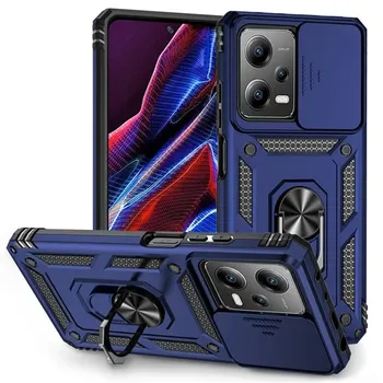 Противоударный защитный чехол с кольцом для камеры для Xiaomi Redmi Note 12 11 10 Pro 11S 10S 4G 5G 13C 12C 11A Poco M4 X4 X3 NFC X5 Pro 5G 4G, чехол-держатель-подставка For Redmi Note 12 5G фиолетовый