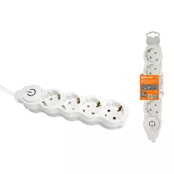 Удлинитель TDM Electric Люкс УЛ04В 4гн 3м с/з SQ1303-0134