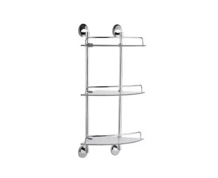 Полка стеклянная угловая Haiba HB1607-3, хром
