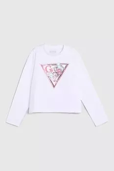 Лонгслив хлопковый с логотипом Guess
