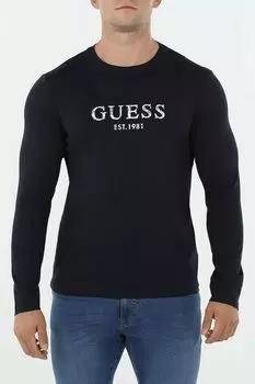 Лонгслив хлопковый с логотипом Guess