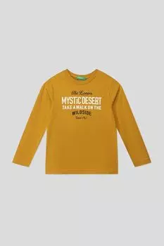 Лонгслив хлопковый с принтом Benetton