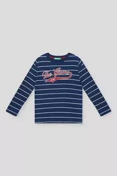 Лонгслив хлопковый с принтом Benetton