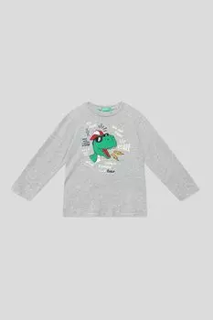 Лонгслив хлопковый с принтом Benetton