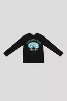 Лонгслив хлопковый с принтом Benetton