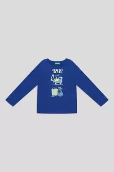 Лонгслив хлопковый с принтом Benetton