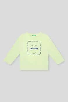 Лонгслив хлопковый с принтом Benetton