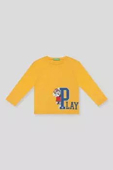 Лонгслив хлопковый с принтом Benetton