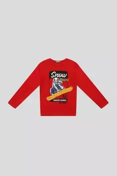 Лонгслив хлопковый с принтом Benetton