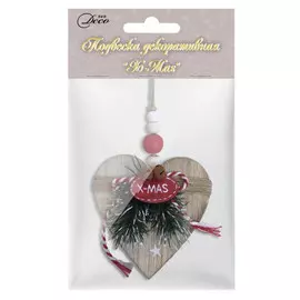 подвеска Ель/Звезда/Сердце X-MAS 10см дерево в асс-те