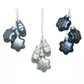 подвеска Снежинки в связке-1 4см стекло в асс-те