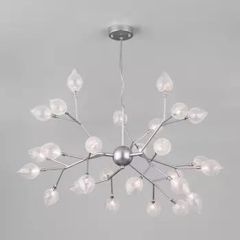 Подвесная люстра светодиодная Bogate's Boccio 546 серебро лепестки