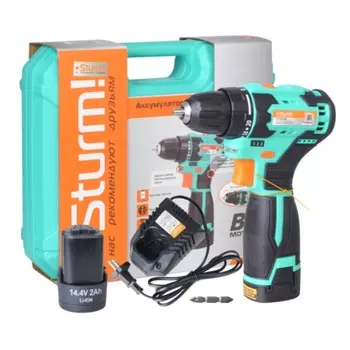 Аккумуляторный шуруповерт Sturm CD3514BL (max крутящий момент 38 нм, напряжение 14.4 v)