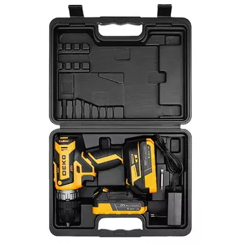 Аккумуляторная дрель-шуруповерт Deko ZKCD20V 084-1007. в кейсе, 20В, 2х1.5Ач